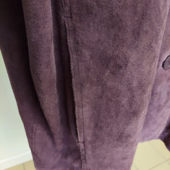 Vintage St Johns Bay Jacket Plum Washa Ble Suede Soft 100% Leather Size Large - Picture 6 of 14